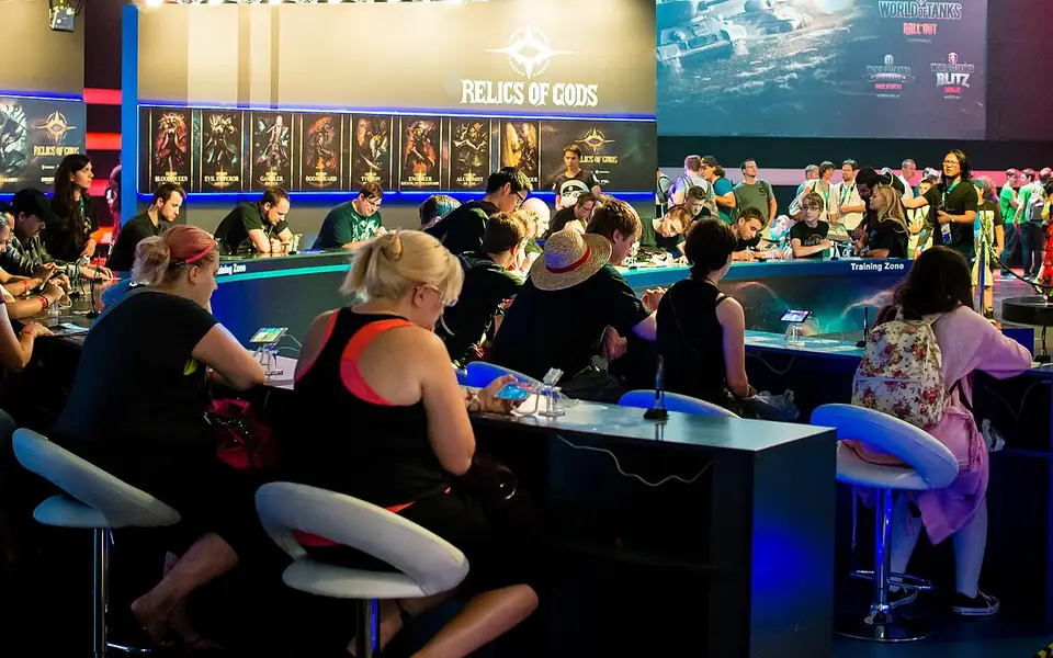 People playing games on phones
